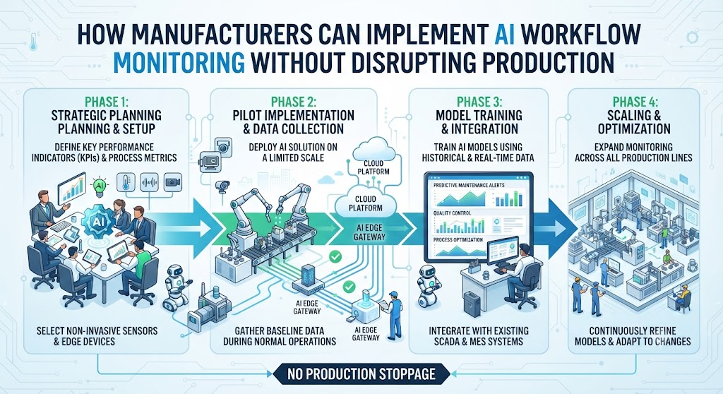 How Manufacturers Can Implement AI Workflow Monitoring Without Disrupting Production